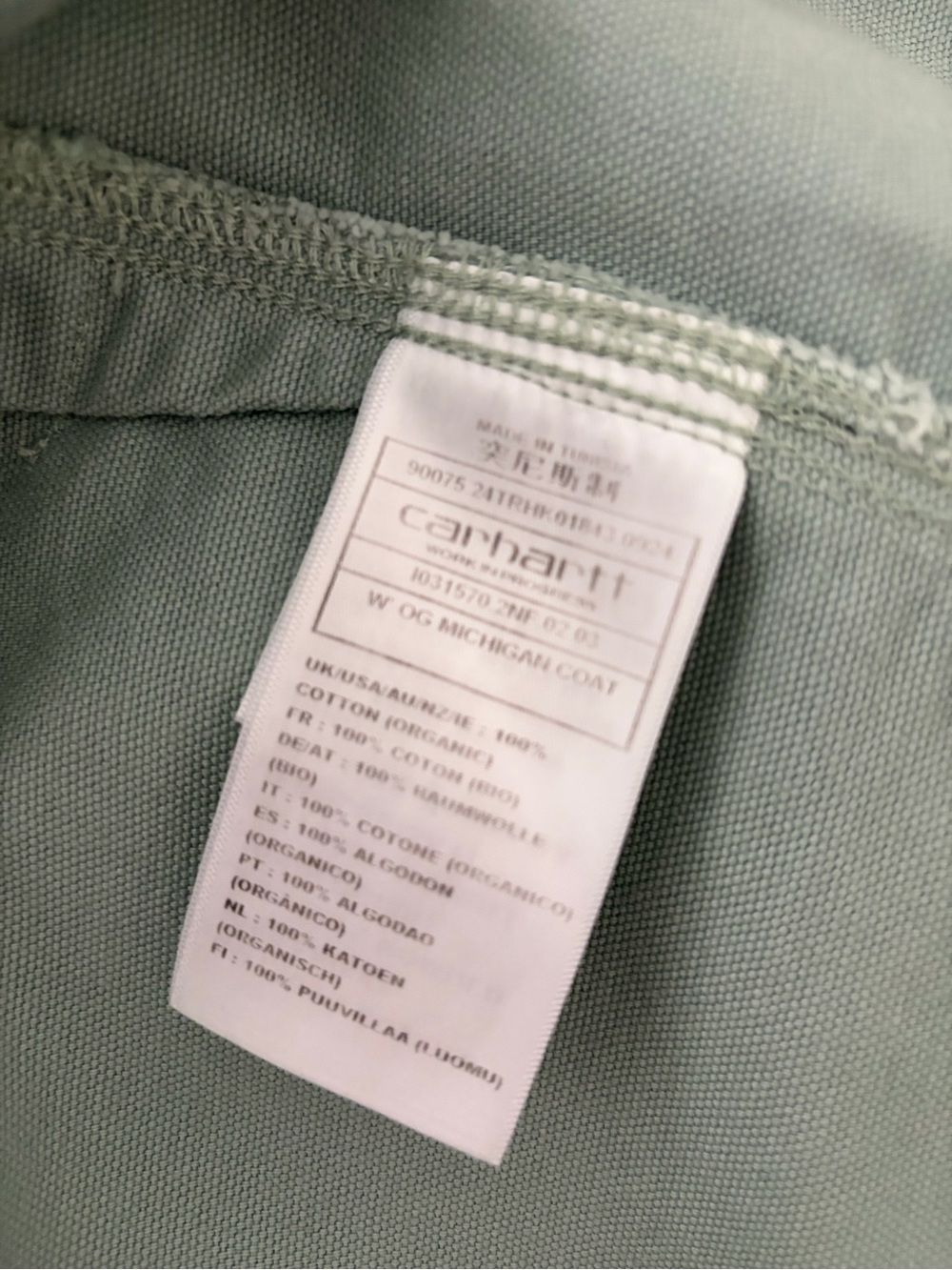 Carhartt WIP OG Michigan Frosted Green Jacket - Picture 13 of 13
